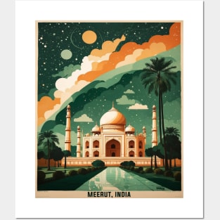 Meerut India Starry Night Vintage Tourism Travel Posters and Art